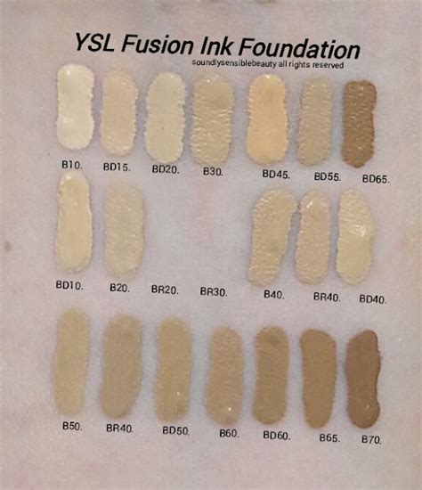 ysl fusion ink foundation match|YSL foundation shades.